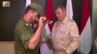 Brigadier Suhail Al Hassan receive Russian Army's high award from the Russian Minister of Defense