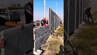 Simple and best technique for building a concrete boundary wall #shorts