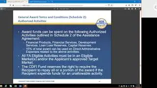 FY 2020 CDFI Program and NACA Program FA Assistance Agreement Webinar