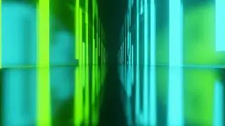 Lime & Cyan Falling Bar Scifi Hallway  | Motion Background | Live Wallpaper | Screensaver