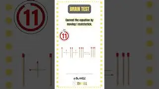 Mind-Bending Matchstick Puzzle: Fixing the Equation with Just 1 Move! #brainteasers #shorts #viral