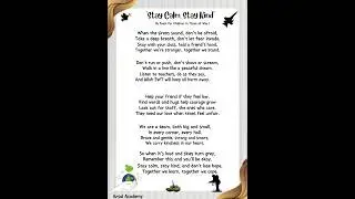 Stay Calm, Stay Kind | A beautiful poem for school children in war times #pupilwellbeing