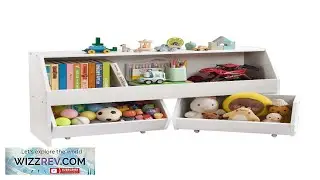 VEVOR Toy Storage Organizer Wooden Kids Bookshelf with Storage Toy Storage Cabinet