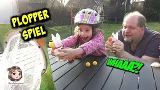 PLOPPER GAME 🏐 Hannah vs. Papa - Wer schießt die meisten Bälle ins Tor? 🥅 Spaß im Garten | Leif