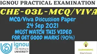 CHE-3L| 24Sept 2021 Objective/Viva Question Paper BSC Practical, IGNOU BSC Practical Chemistry Lab-1