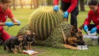 Unbelievable Rescue Dog Found Covered in Cactus Spines!