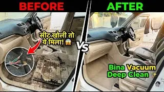 Car Deep Cleaning at Home | Seat Removal & Rat Damage Repair | Bina Vacuum Car Safai