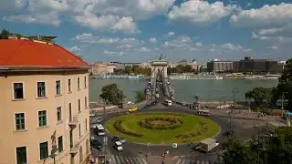 Adam Clark Square In Budapest Stock Video