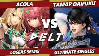 Delta 8 LOSERS SEMIS - Acola (Steve, Pyra Mythra) Vs TamaPDaifuku (Bayonetta) Smash Ultimate - SSBU