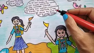 World Thinking Day Drawing | World thinking day poster Easy #worldthinkingday