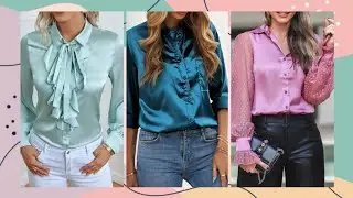 very impressive and demanding Satin Silk blouse designs business woman 2022 || Satin Blouses Designs
