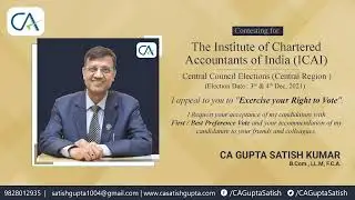 ICAI Central Council Elections 2021 - My Humble Candidature