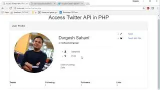 Twitter api in php part3: Show twitter profile data