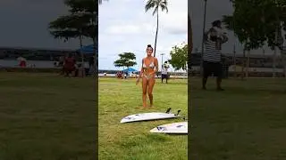 Her Pre-Surf Routine #shorts