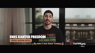 Enes Kanter Freedom appears in a pro-free speech ad