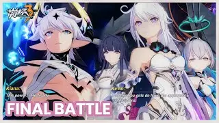 Honkai Impact Final Full Battle Kevin vs Kiana, Mei, Bronya & Hyperion [JP Dub] | Honkai Chapter 35