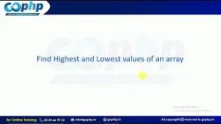 20 - Find Highest and Lowest value from an array