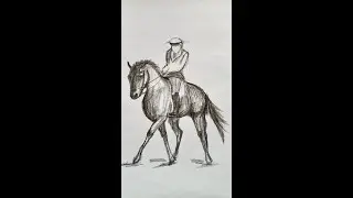 Horse drawing on 25 second | pencil sketch #shorts