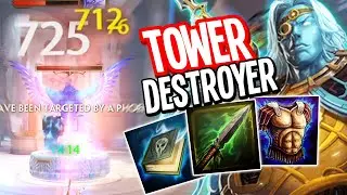 This Chronos Build 2 SHOTS TOWERS in SMITE!