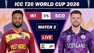 WEST INDIES VS SCOTLAND ICC WC 2026 2 T20 MATCH LIVE | WI VS SCO CRICKET MATCH COMMENTARY | WI BAT