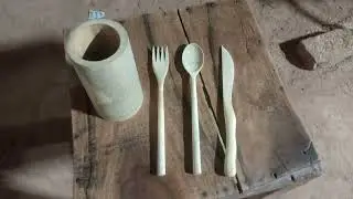 Making Spoon Set Out of Bamboo Wood Late Night | Manufacturing Movements