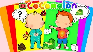 【Paper DIY】Decorate Sticker Book Cocomelon with Potty Training Lesson With JJ | Sticker Book DIY