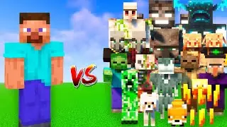 Herobrine vs every mobs in minecraft epic bettle
