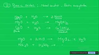 8 Chap 6 : Chemical Reactions II Types of oxides