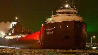 Hon. James L. Oberstar - Winter Layup Arrival, Under Rainy Skies, Through Icy Waters