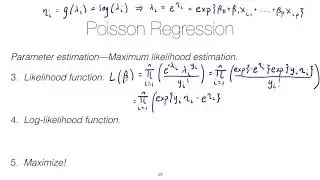 Unit #6 Lesson 8:  Poisson regression parameter estimation