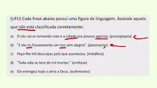 Revisão 1: Questão sobre figuras de linguagem