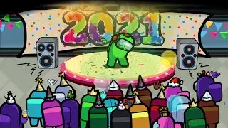 Among Us New Year Party Animation