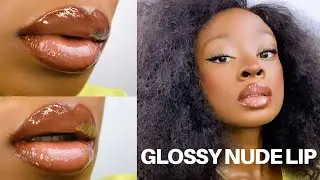 HOW TO: GLOSSY NUDE LIP COMBO FOR DARKSKIN | BEST NUDE LIP COMBO