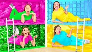 Секретные Домики под Кроватью Четыре Цвета Челлендж | Смешные Cитуации от Funny Funny