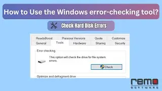 How to use Windows error checking tool?
