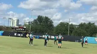 Coach George Warhop testing Cam Robinson&rsquo;s hands and footwork
