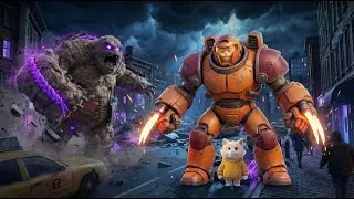GIANT MONSTER ATTACKS KITTEN! 🛡️ Dad Cat Transforms into Guardian Mech | AI Cat Stories