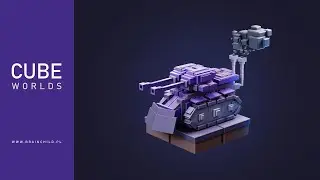 Cube Military TANK ( Cube worlds 08 ) Default Cube Modeling & Rendering Process | Blender 3.0