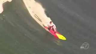 Helicopter view of Titans of Mavericks surf competition 2016