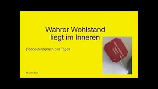 Wahrer Wohlstand liegt im Inneren?