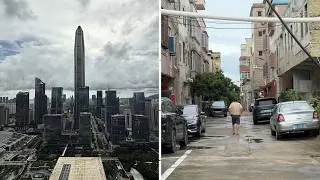 Huge Contrast of the Megacity Shenzhen, China