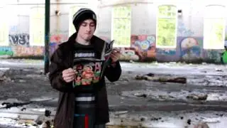 Alex Winslow reads after some parkour.