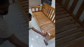 Solid wood Furniture | Sofa PU polish gloss ✨️ | natural wood polish | interior decoration #shorts