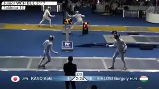 FE M E Individual Juniors Plovdiv BUL World Championships 2017 T16 04 blue KANO JPN vs SIKLOSI HUN