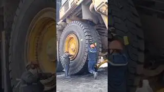 How to Repair a puncture in a big tyre | World biggest tyre company | #shorts