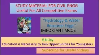 GPSC 2017 Study material for Hydrology & water Resource Engg
