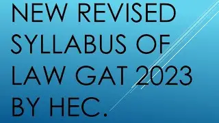 New syllabus of law gat 2023 by HEC