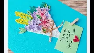 DIY Paper quilling Flower Card Design 41 // Quilling flower // Greeting Card
