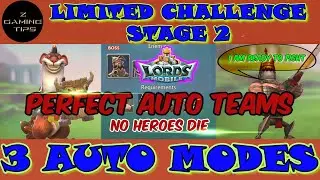 Mastercook Limited Challenge Stage 2 - Crazy Chef (3 Perfect Auto Teams | Lords Mobile
