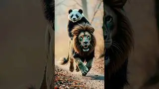 panda recues lion friend from cage #youtubeshorts #fypage #shorts